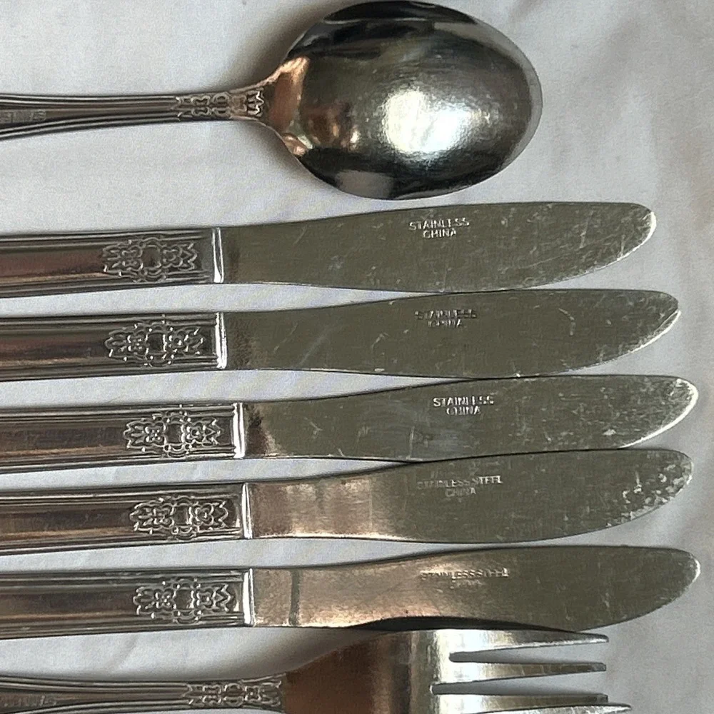 VTG Stanley Roberts Verona 12 Piece Stainless Flatware 5 Knives 5 Spoons 2 Forks